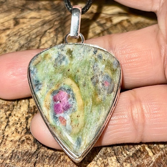 Teardrop Ruby Fuchsite Pendant 2” - Picture 8 of 10